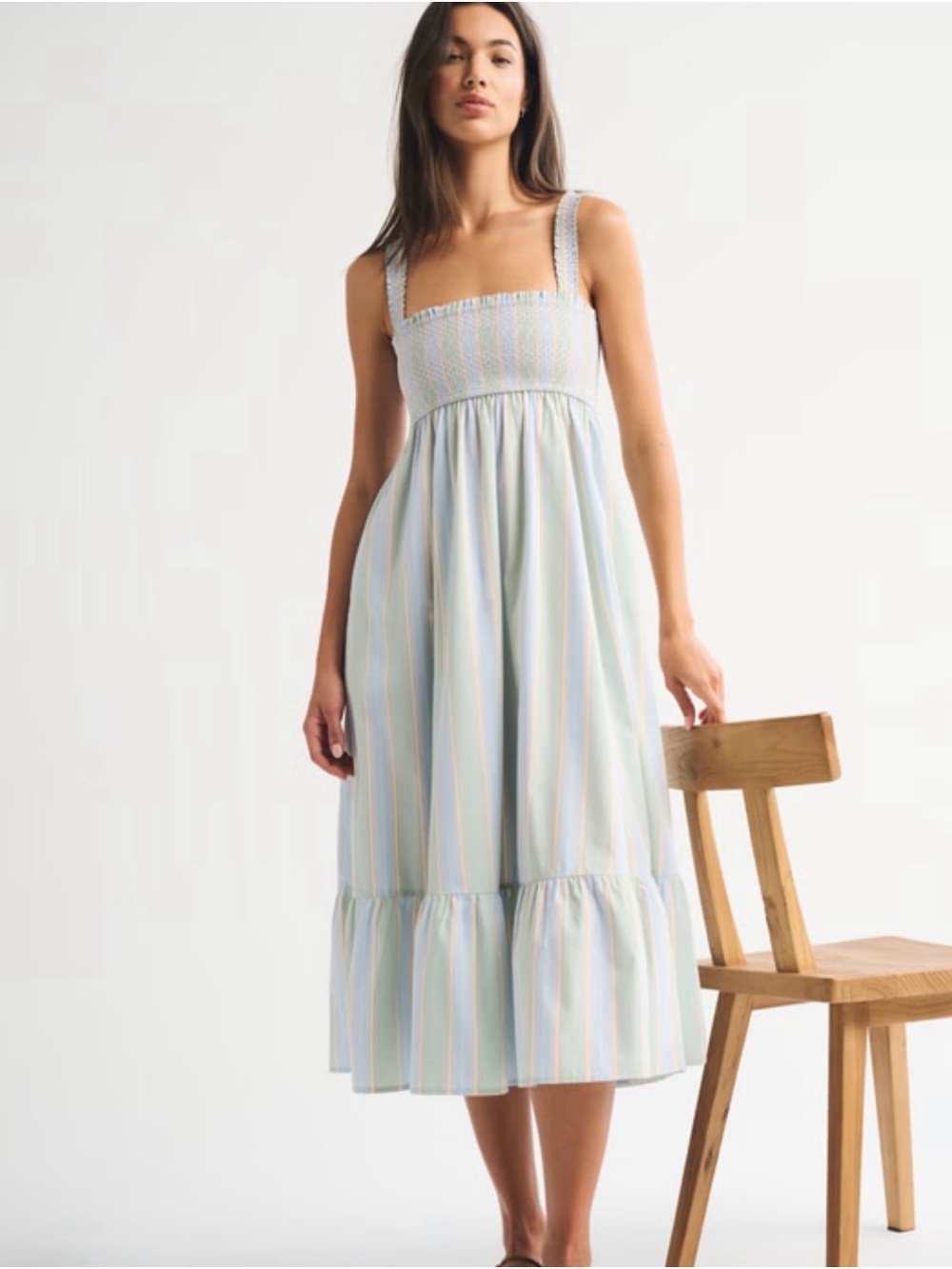 A&F Sydney Smocked Convertible Midi Dress